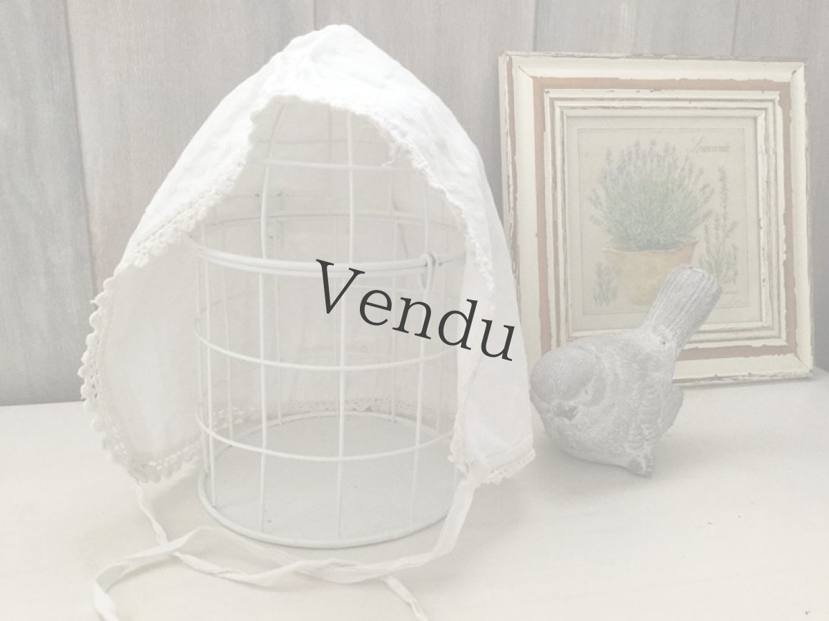 画像4: フランスアンティーク　コットン ボネ (4)