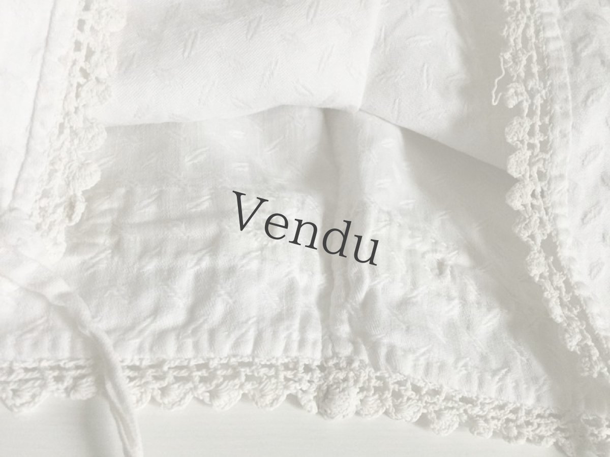 画像8: フランスアンティーク　コットン ボネ (8)