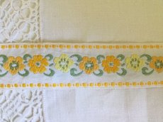 画像5: フランス　黄色いお花柄の刺繍リボン 50cm〜 (5)