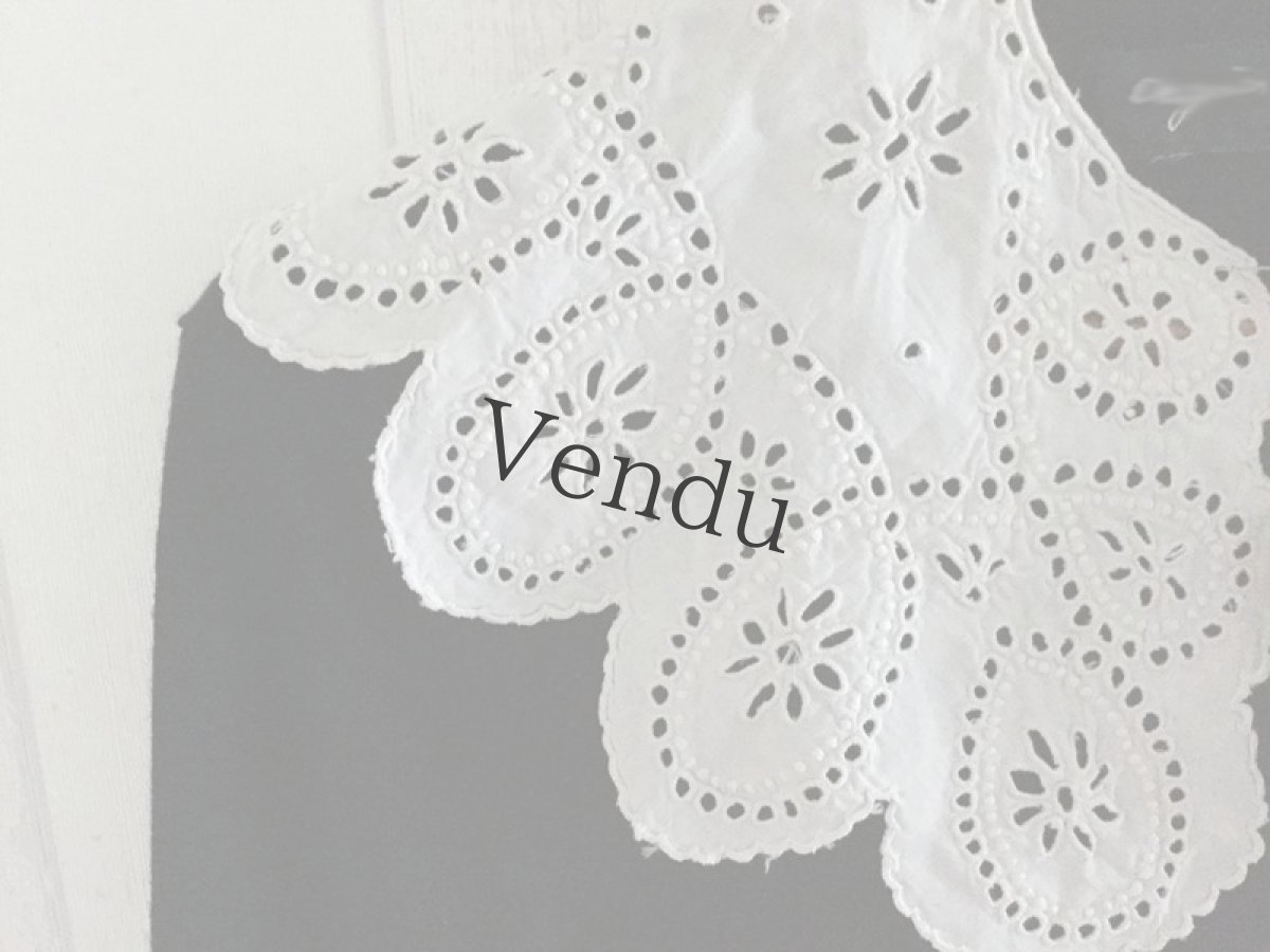 画像3: フランスアンティーク　アイレットレースのつけ襟 (3)