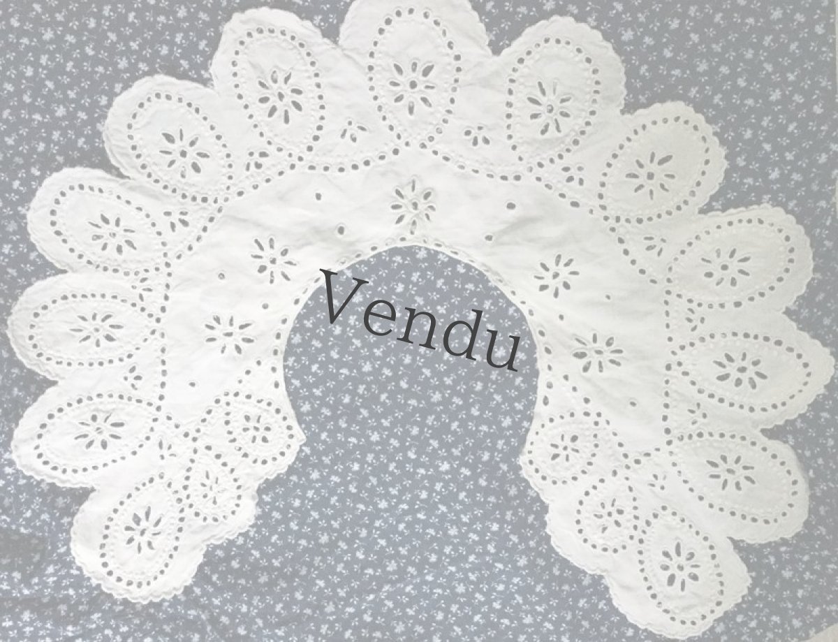 画像5: フランスアンティーク　アイレットレースのつけ襟 (5)