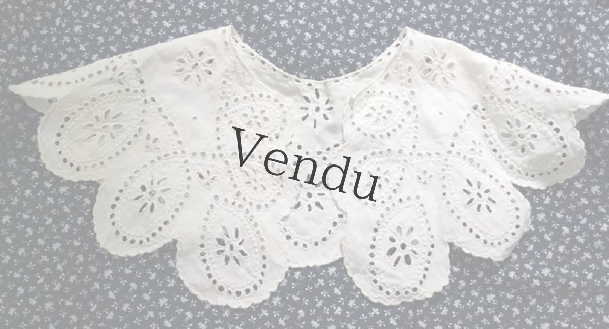 画像6: フランスアンティーク　アイレットレースのつけ襟 (6)