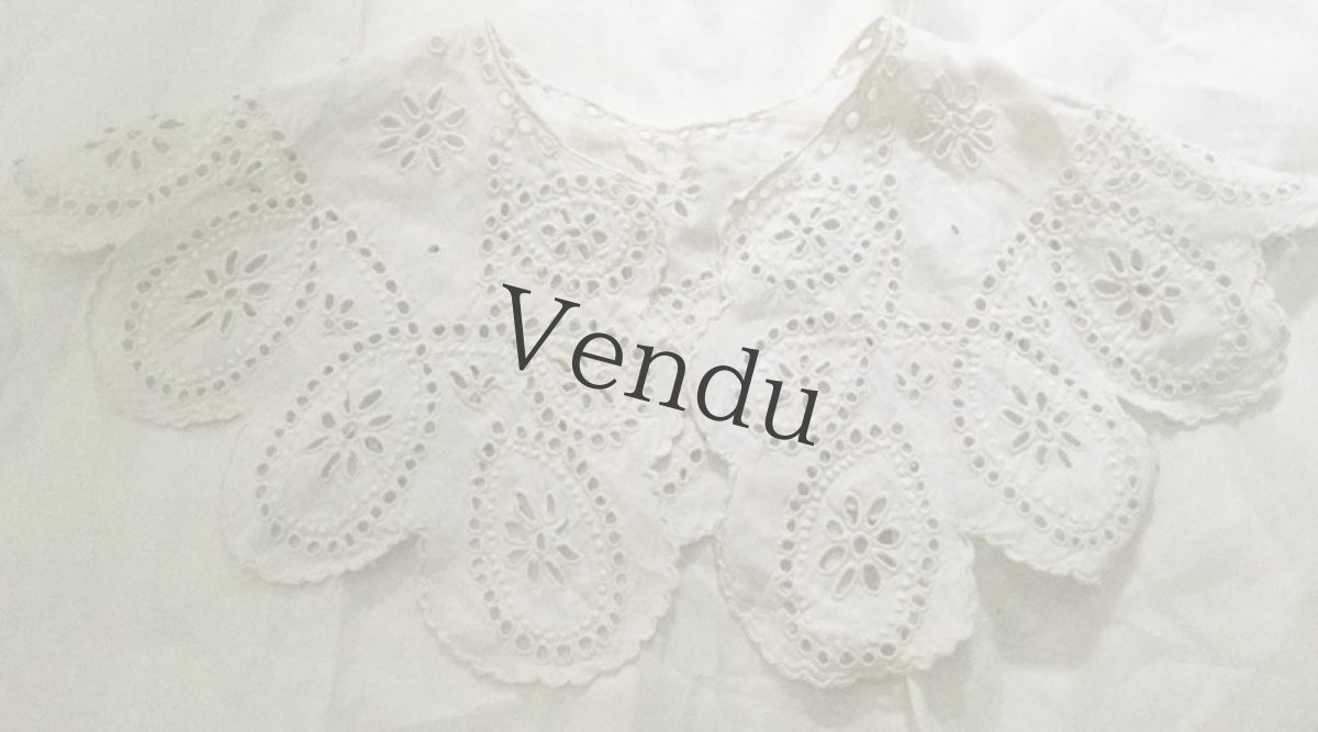 画像8: フランスアンティーク　アイレットレースのつけ襟 (8)