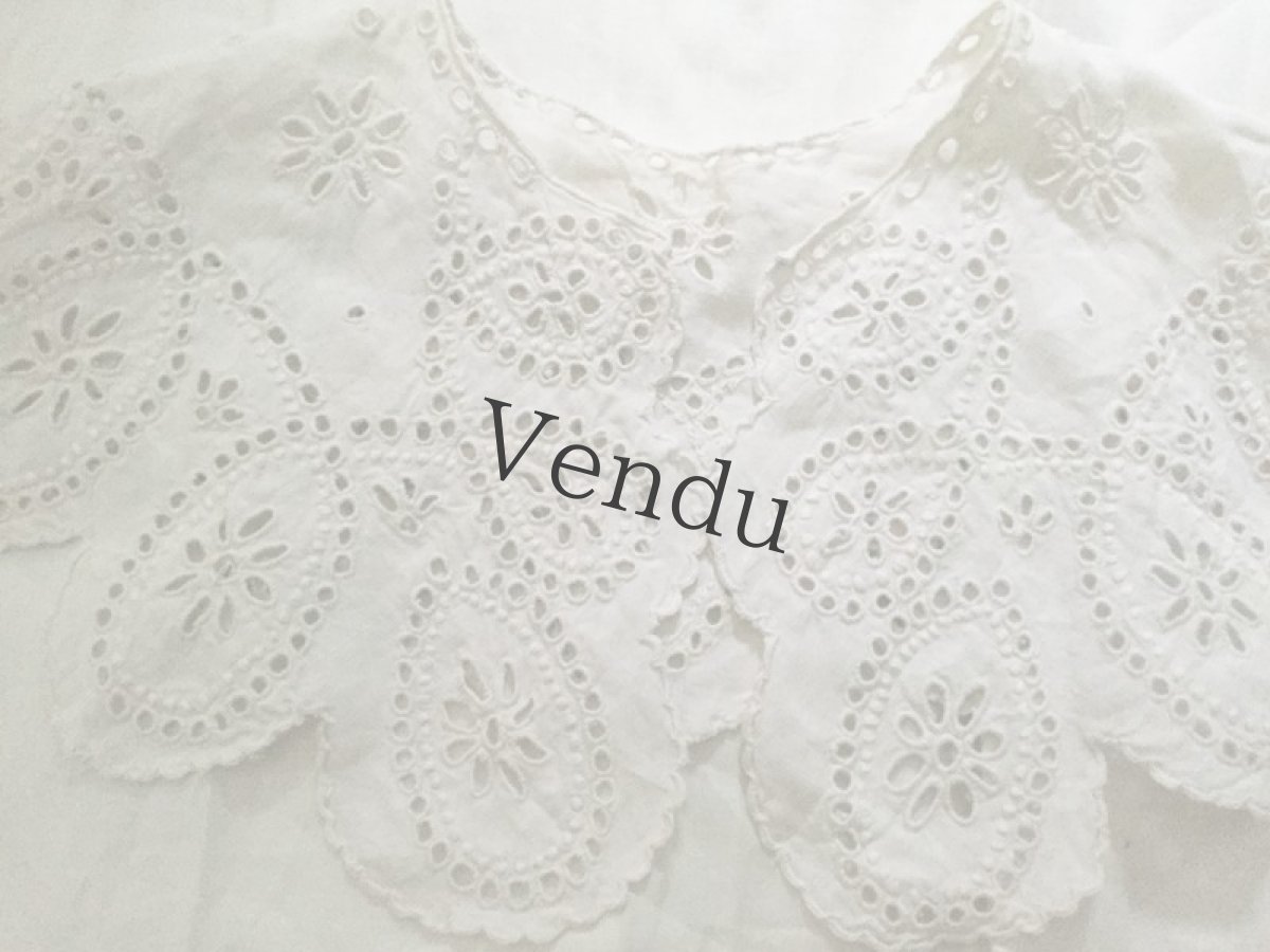 画像7: フランスアンティーク　アイレットレースのつけ襟 (7)