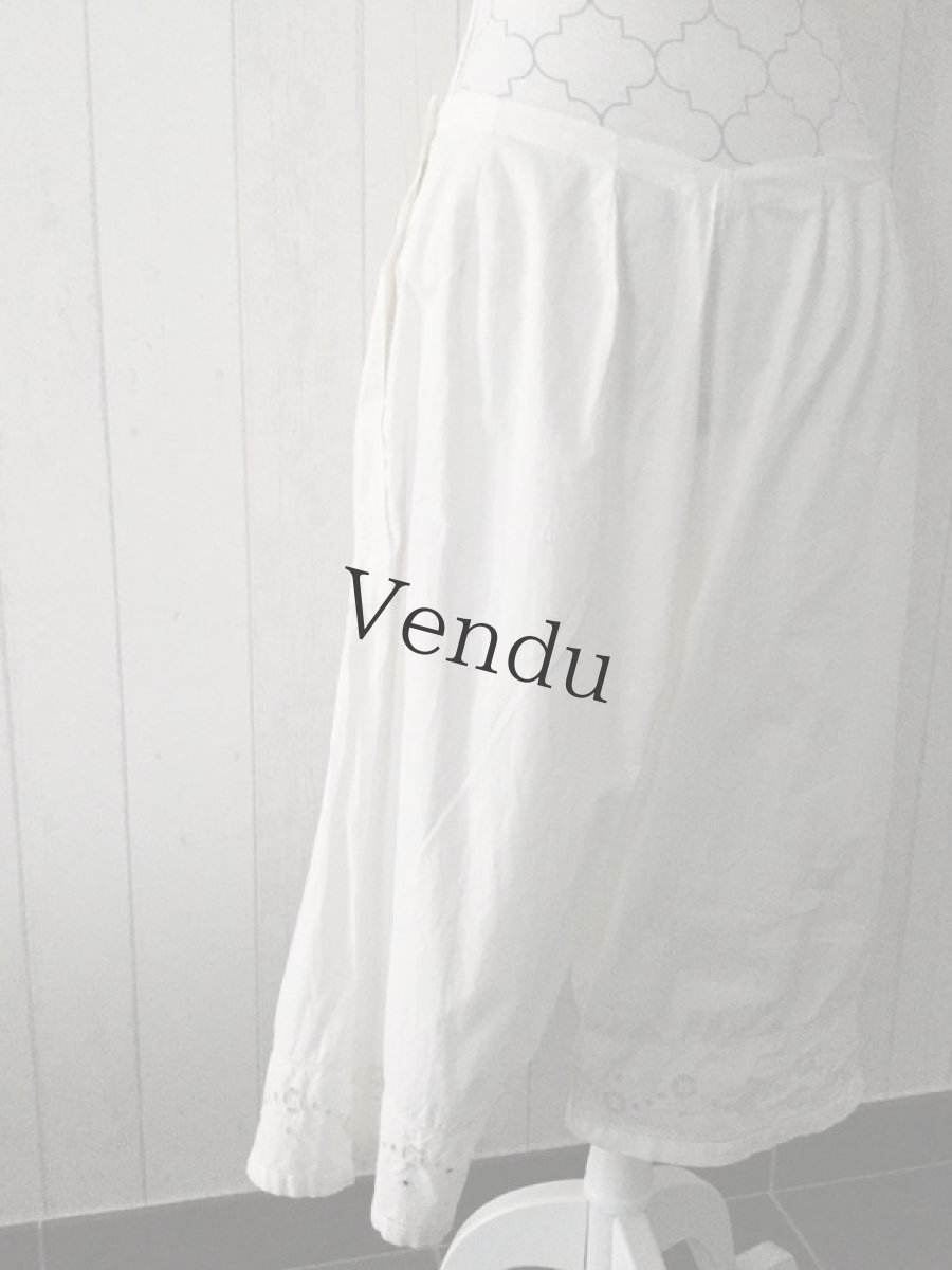 画像2: フランスアンティーク　コットンキュロット (2)