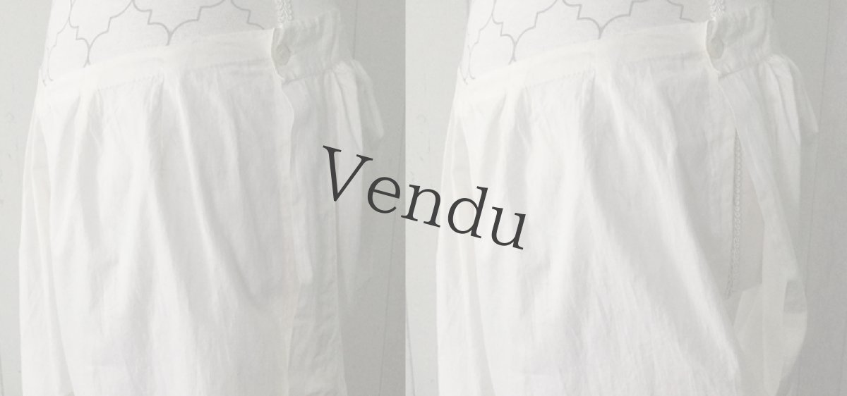 画像7: フランスアンティーク　コットンキュロット (7)