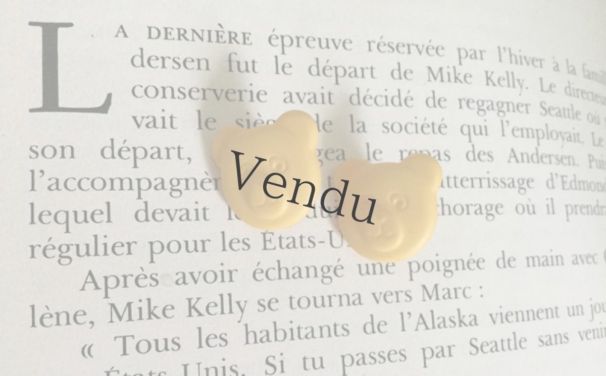 画像2: ヴィンテージ　黄色いくまさんのボタン３頭セット (2)