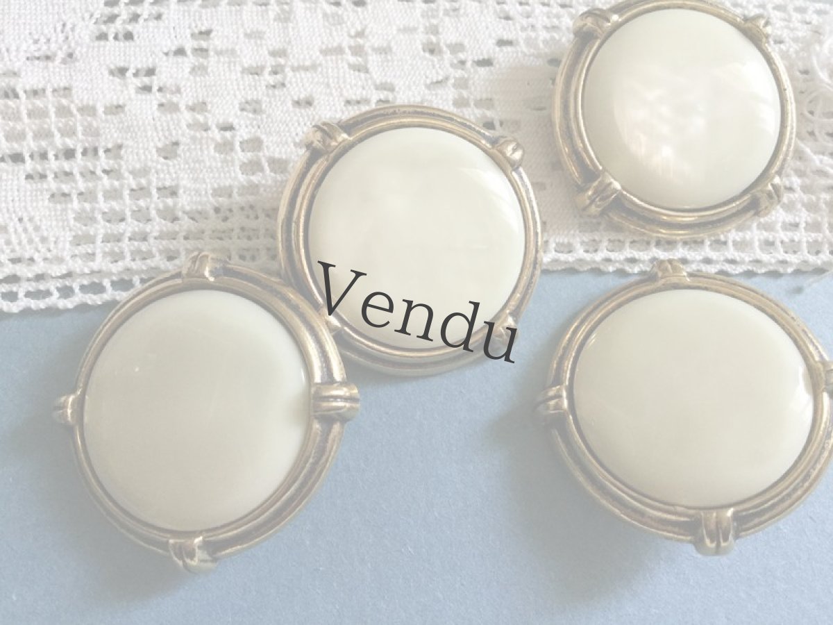 画像4: ヴィンテージ　カボションボタン 30ｍｍ 2個セット (4)