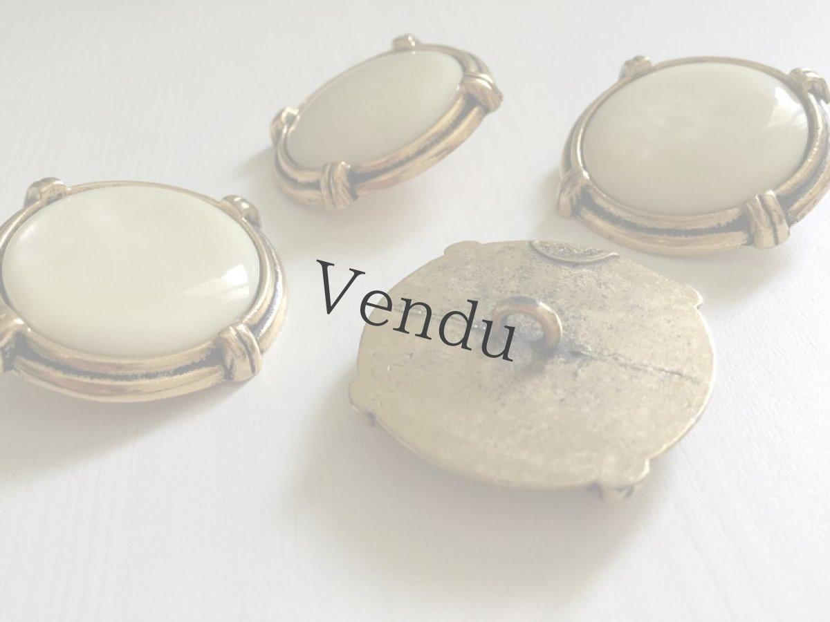 画像5: ヴィンテージ　カボションボタン 30ｍｍ 2個セット (5)