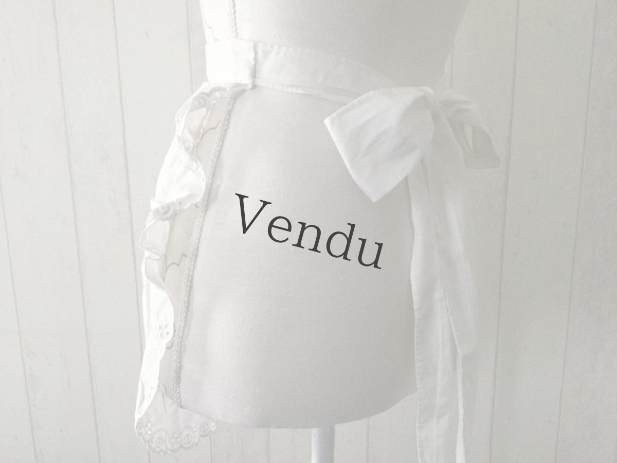 画像2: ヴィンテージ　カットワークエプロン (2)