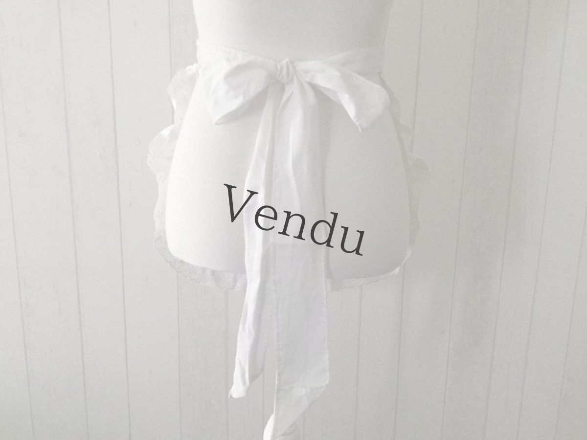 画像3: ヴィンテージ　カットワークエプロン (3)