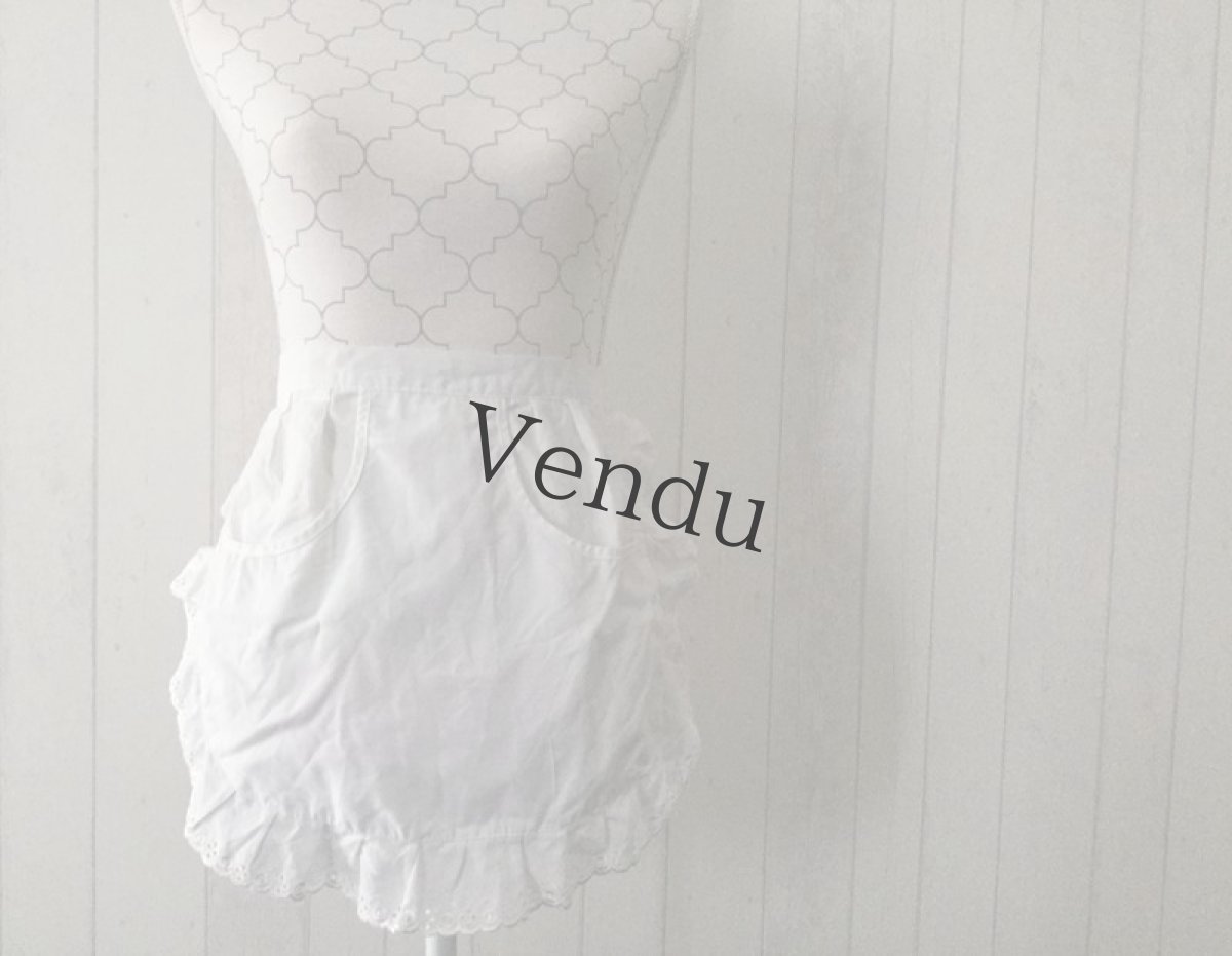 画像5: ヴィンテージ　カットワークエプロン (5)