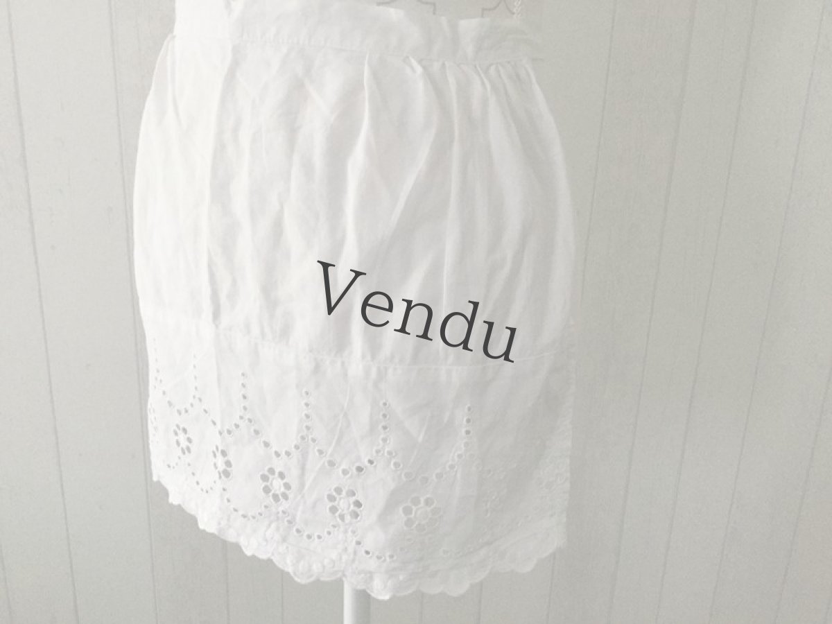 画像5: フランスヴィンテージ　カットワークエプロン (5)