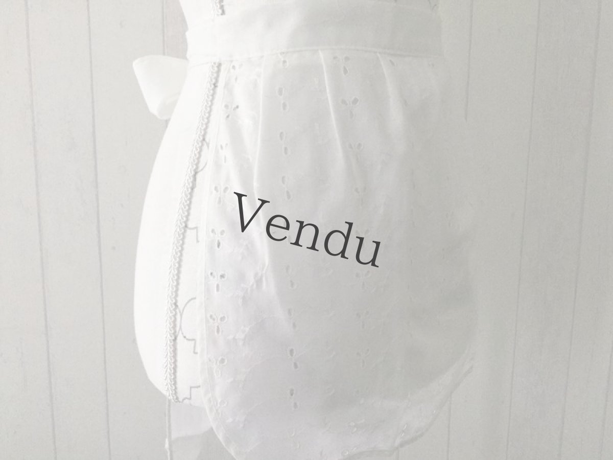 画像4: ヴィンテージ　アイレットレースエプロン (4)