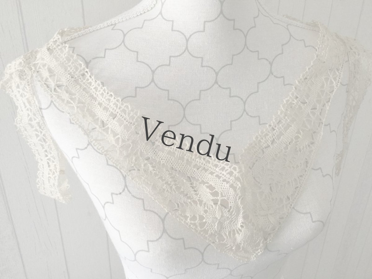 画像4: ヴィンテージ　レースのつけ襟と袖のセット (4)