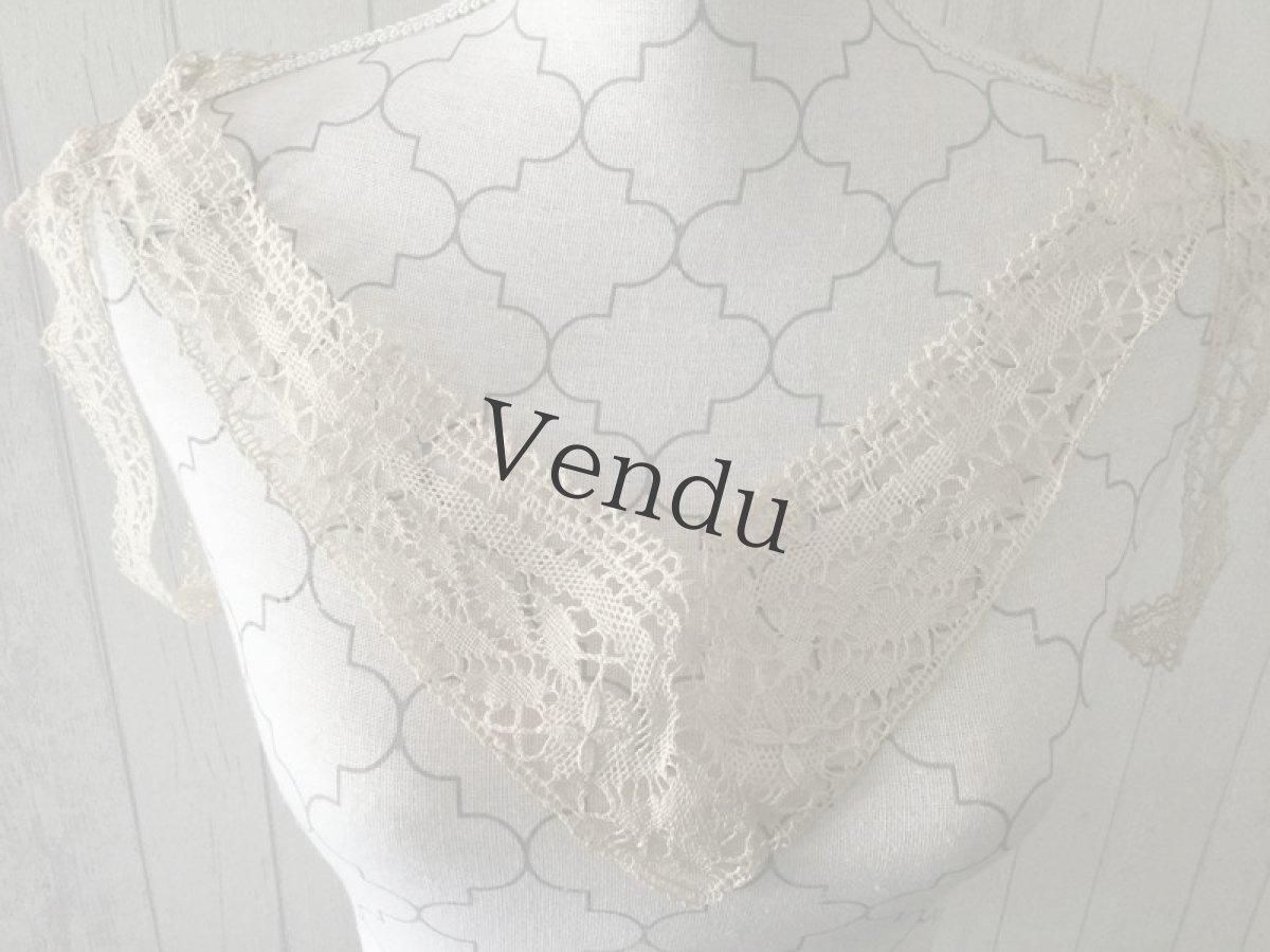 画像5: ヴィンテージ　レースのつけ襟と袖のセット (5)