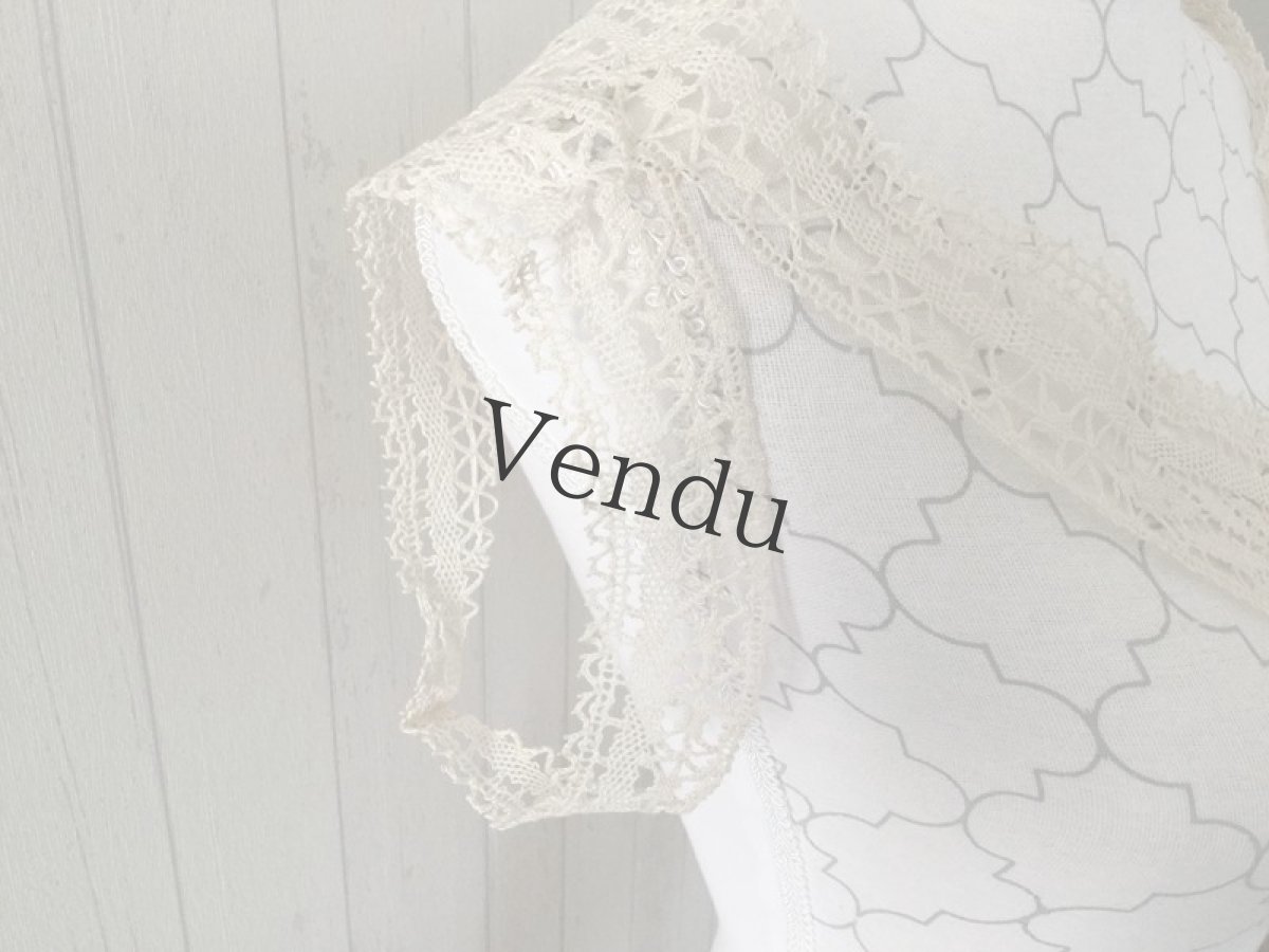 画像6: ヴィンテージ　レースのつけ襟と袖のセット (6)