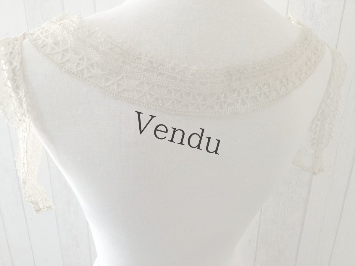 画像7: ヴィンテージ　レースのつけ襟と袖のセット (7)