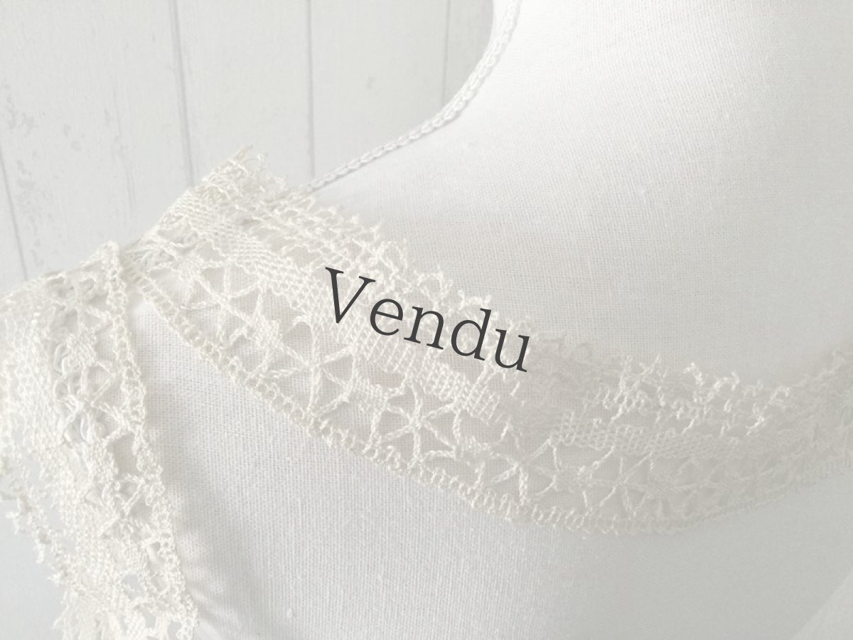 画像8: ヴィンテージ　レースのつけ襟と袖のセット (8)