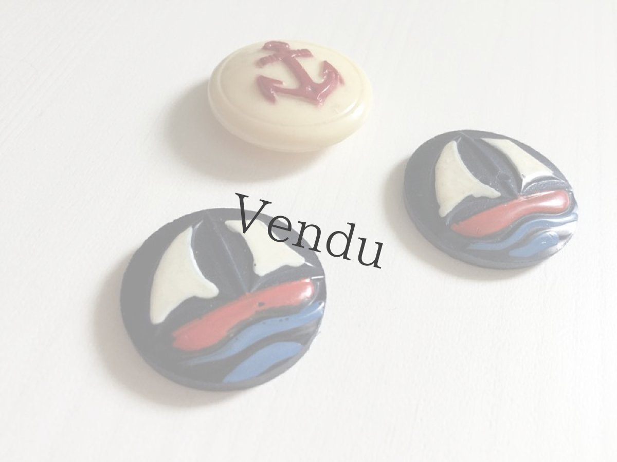 画像2: フランスヴィンテージ　マリンボタンセット (2)