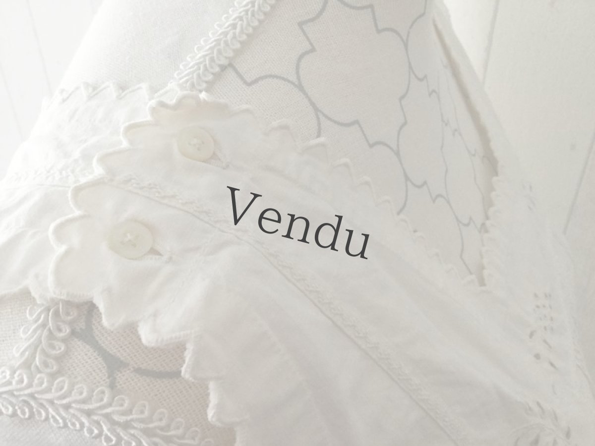 画像10: アンティーク　コットン　ノースリーブワンピース (10)