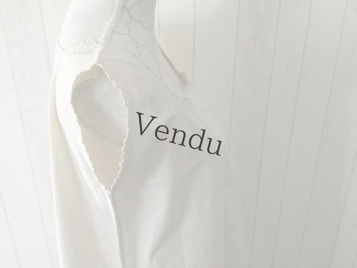 画像5: フランスアンティーク　リネン　ノースリーブワンピース (5)