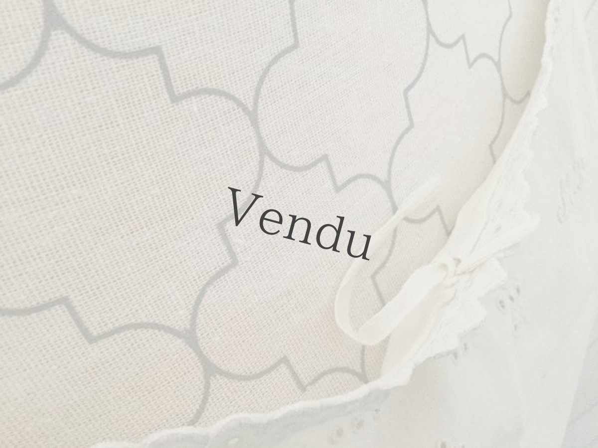 画像8: フランスアンティーク　リネン　ノースリーブワンピース (8)