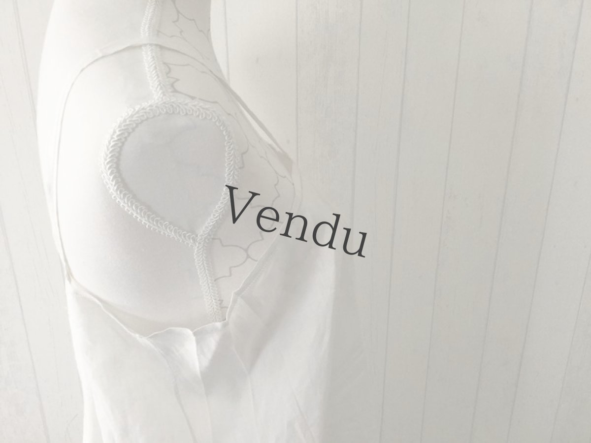 画像7: フランスアンティーク　コットン　キャミワンピース (7)