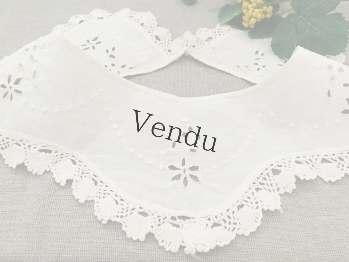 画像3: ヴィンテージ　レースのつけ襟 (3)