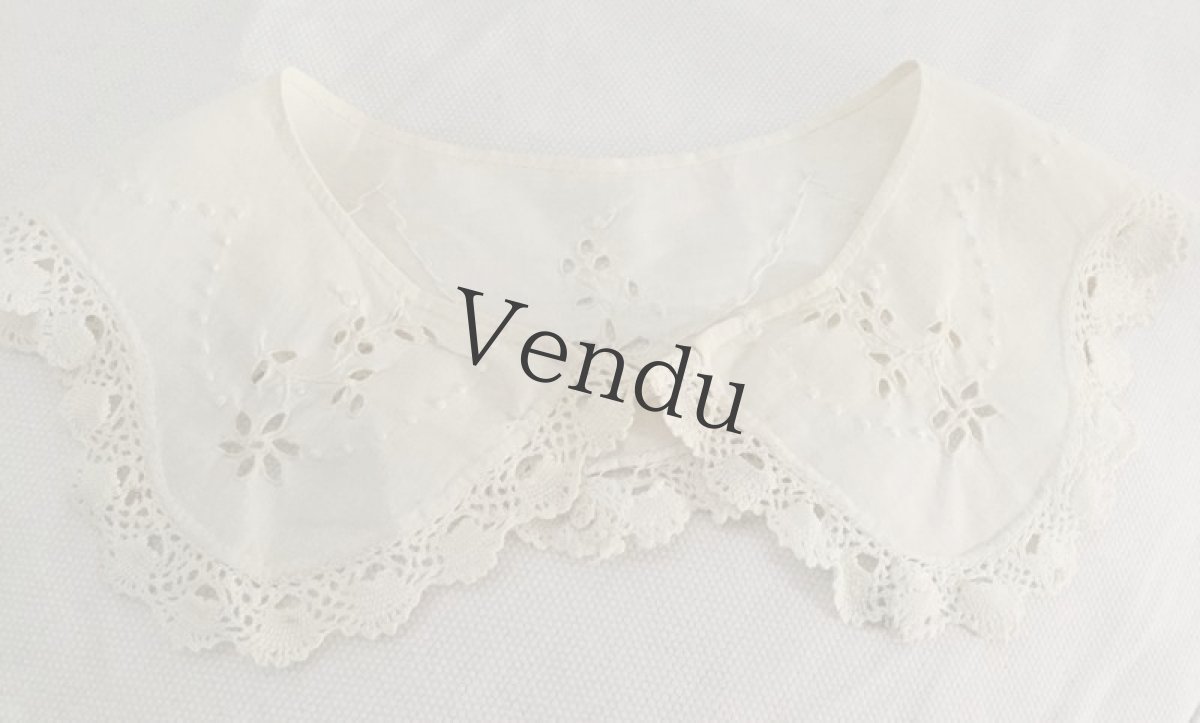 画像7: ヴィンテージ　レースのつけ襟 (7)