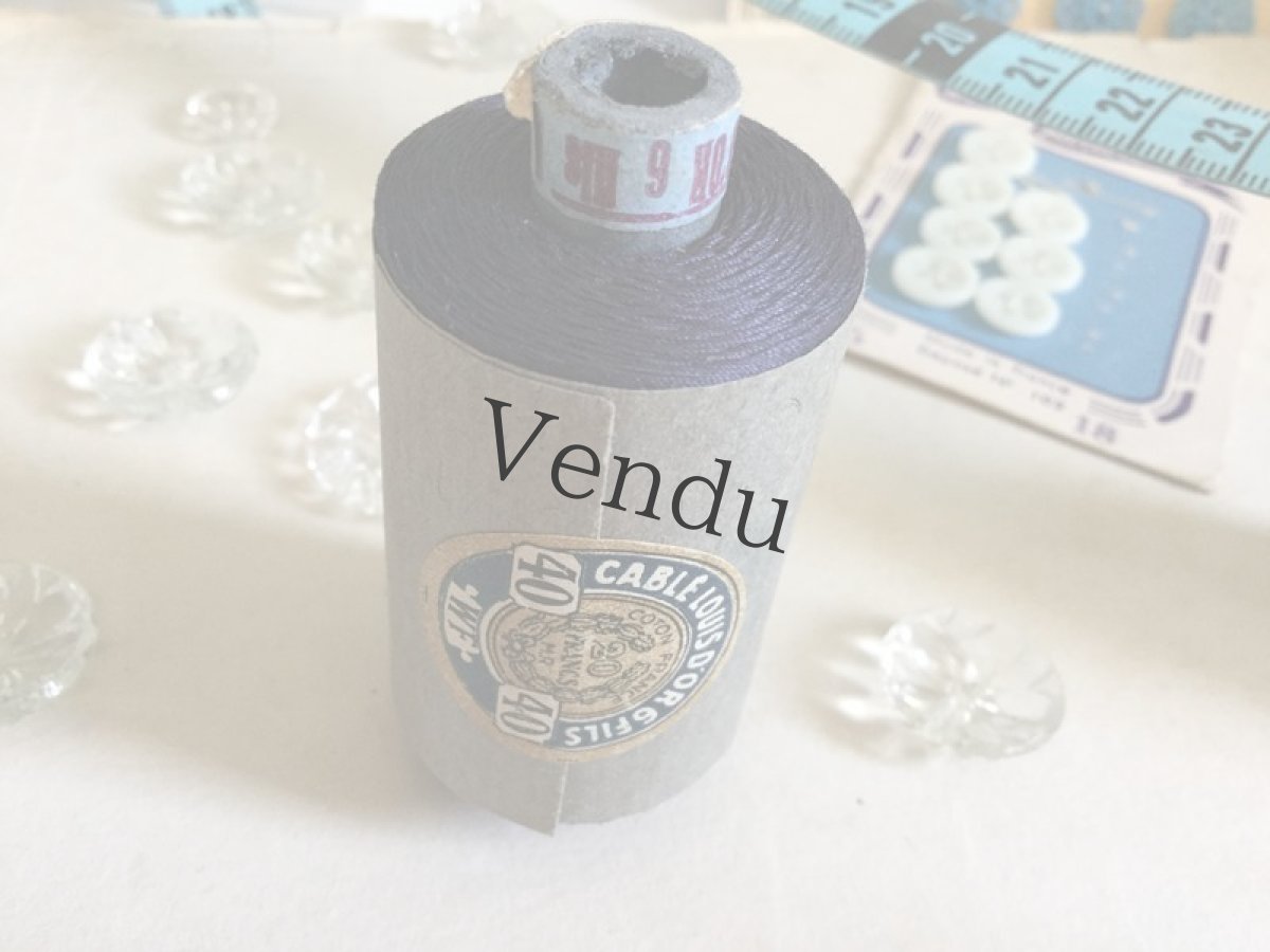 画像4: ヴィンテージ　ミシン糸　マリンブルー (4)