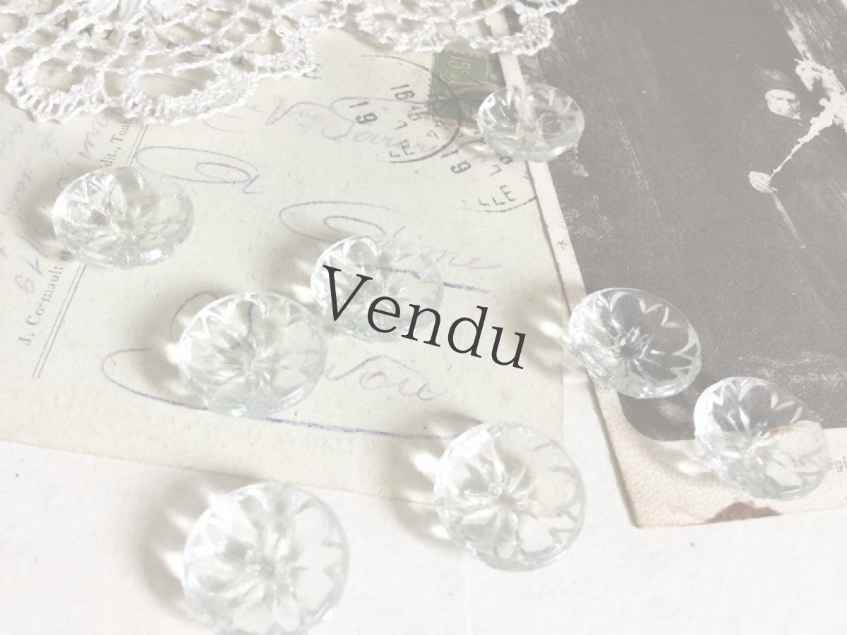 画像3: フランスアンティーク　お花のガラスボタン (3)