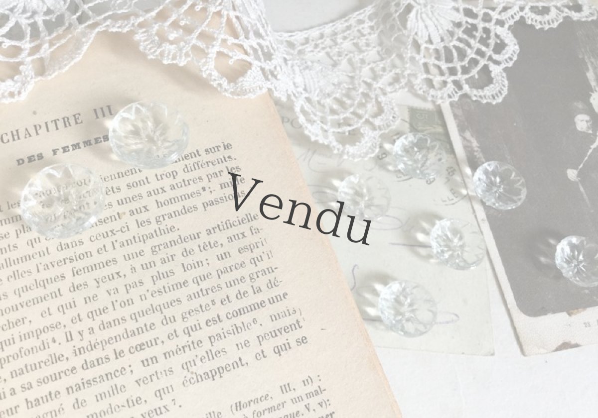 画像5: フランスアンティーク　お花のガラスボタン (5)