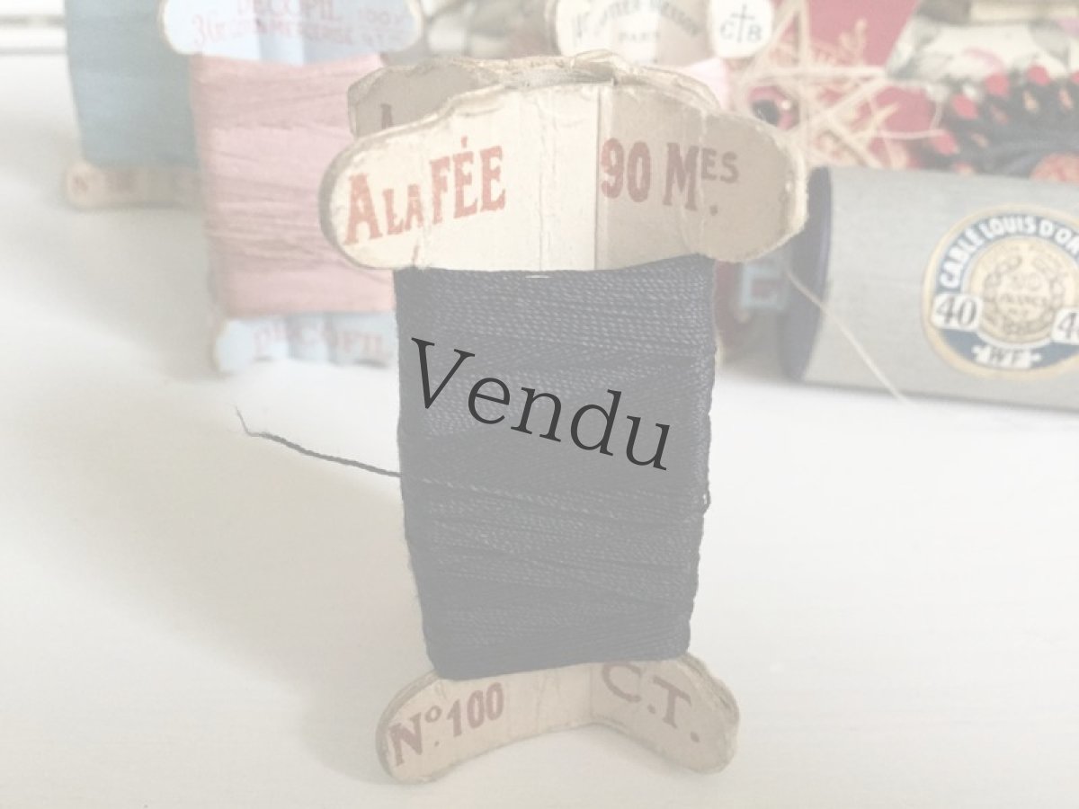 画像2: フランスヴィンテージ　立体糸巻き　"bleu nuit" 夜の色 (2)