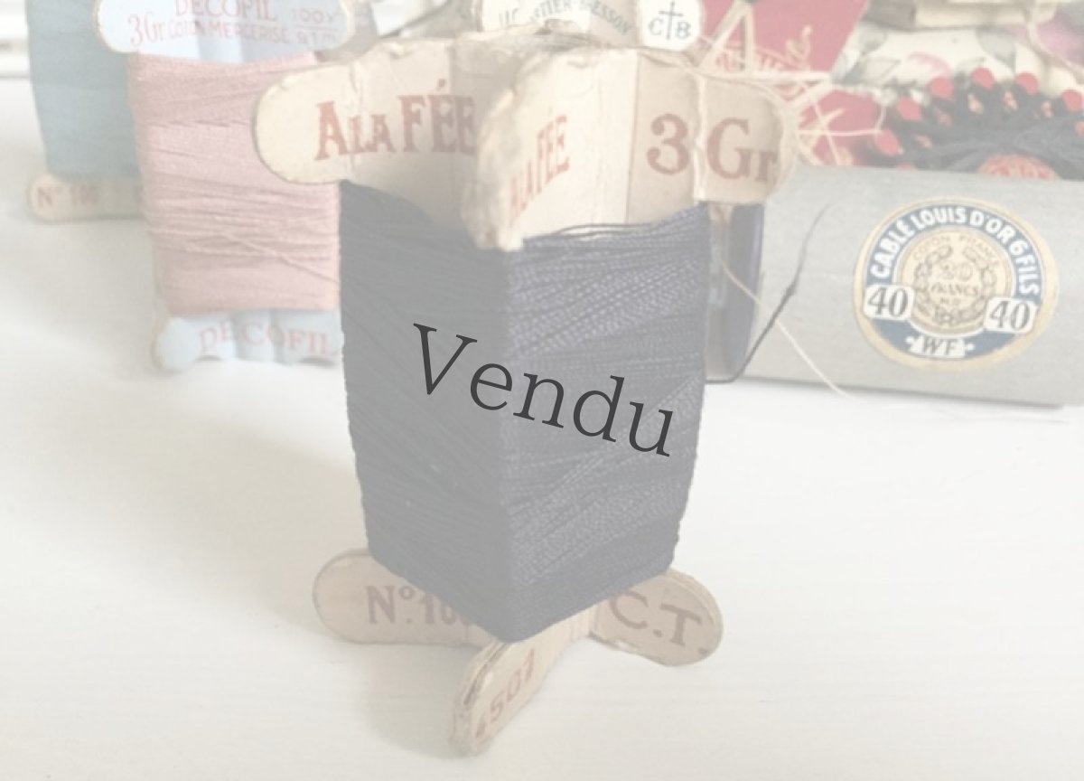 画像1: フランスヴィンテージ　立体糸巻き　"bleu nuit" 夜の色 (1)