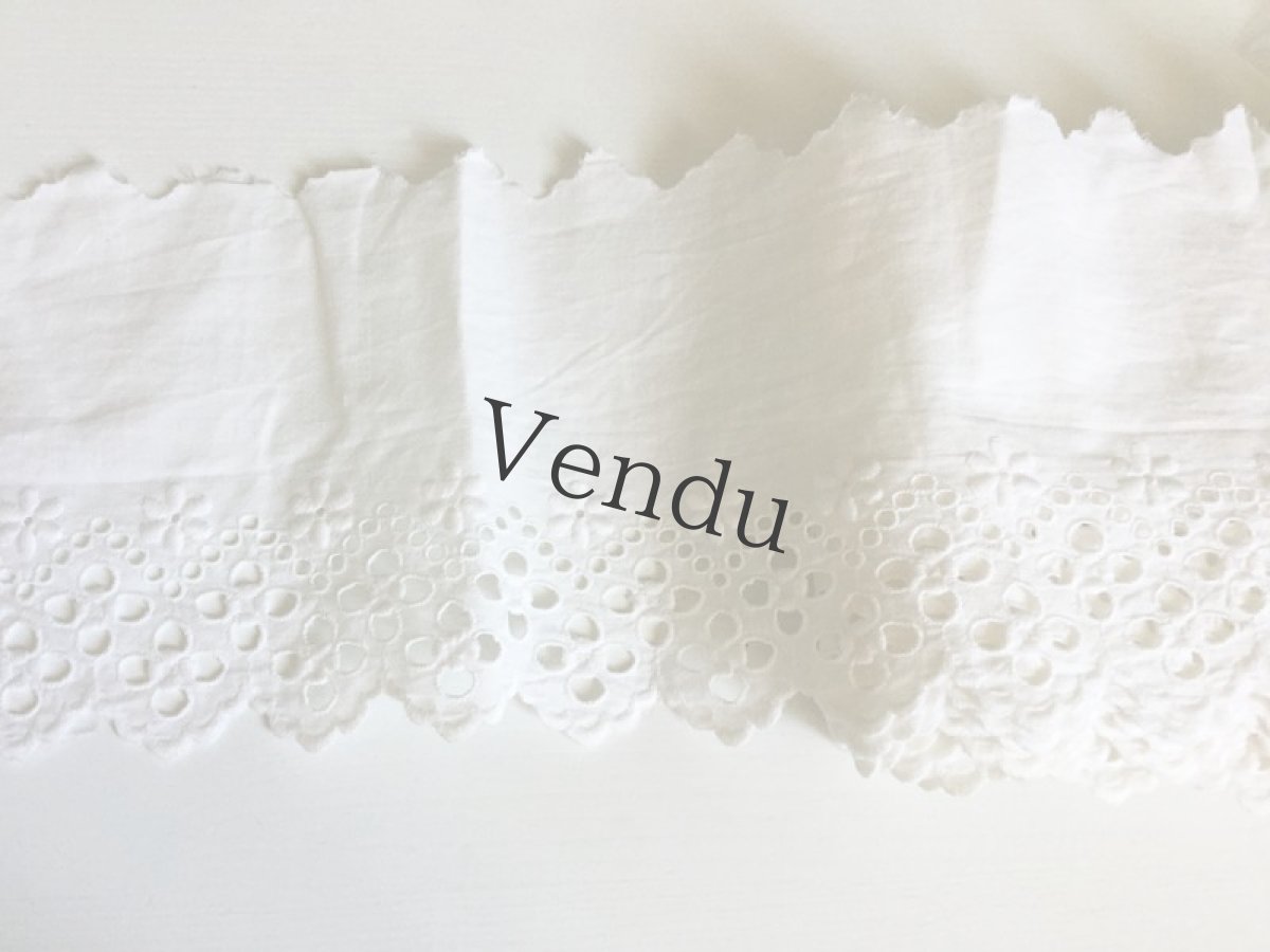 画像2: フランスアンティーク　スカラップレース　50cm〜切売り対応 (2)