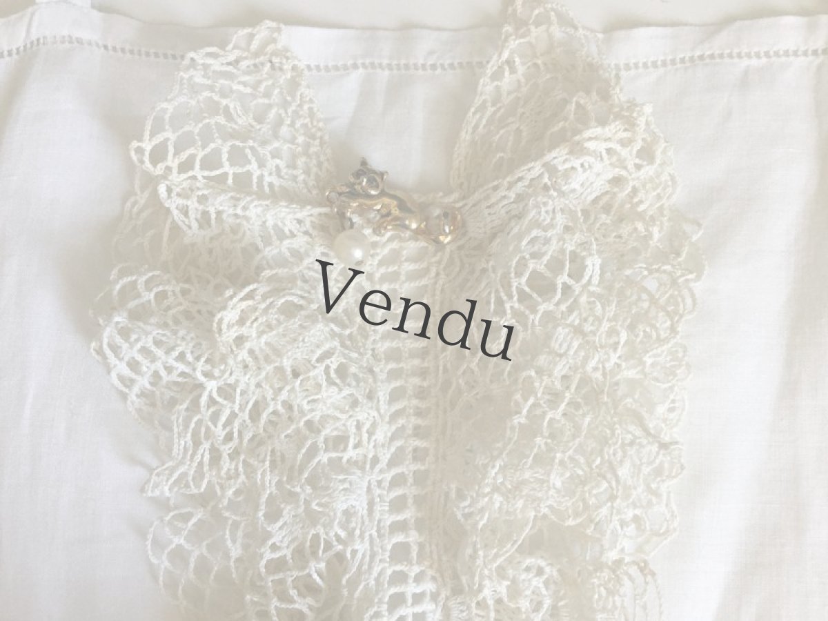 画像2: アンティーク　ニードルレースの胸飾り (2)