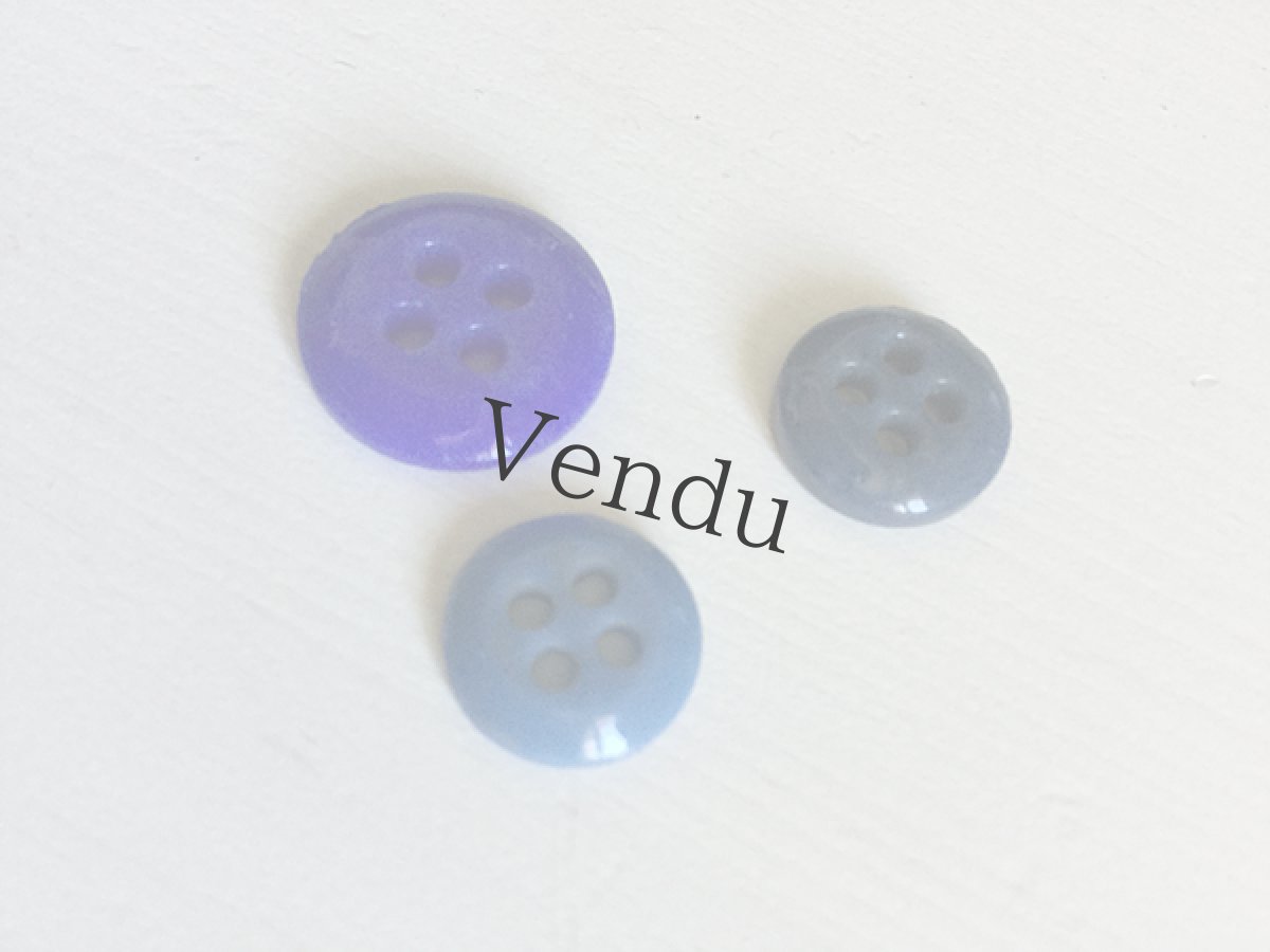 画像5: ヴィンテージ　ブルーのガラスボタン アソート (5)