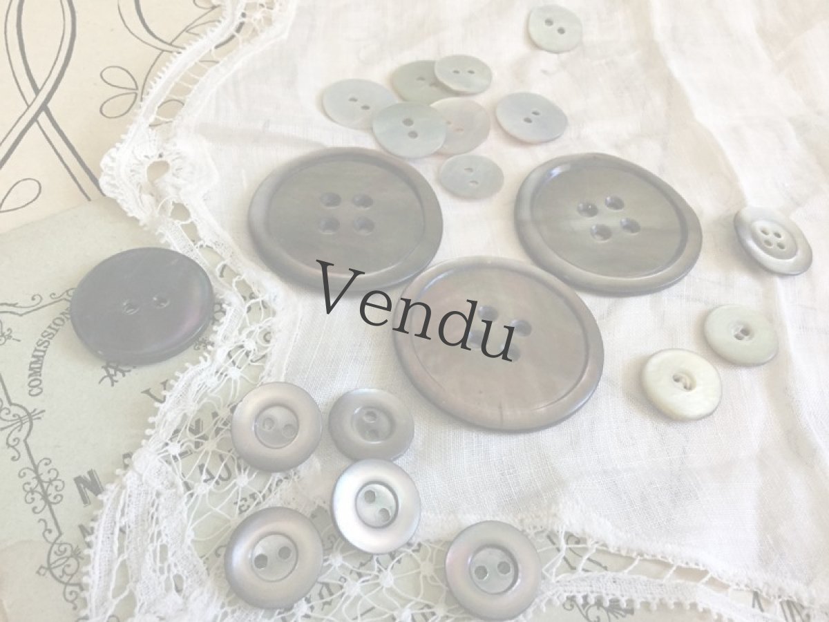 画像6: ヴィンテージ　真珠貝ボタン 15ｍｍ　５個セット (6)