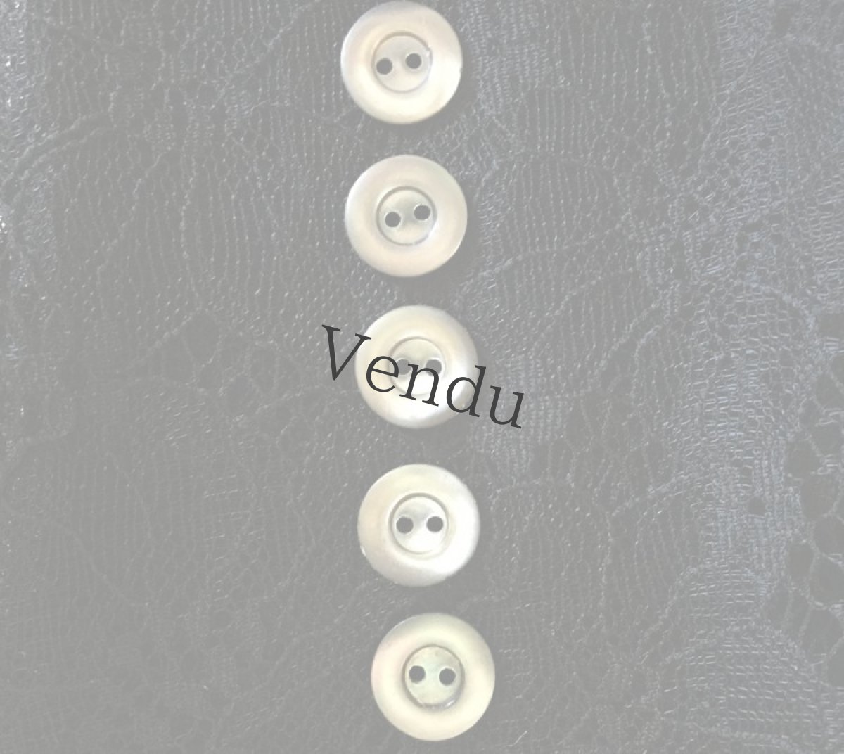 画像5: ヴィンテージ　マザーオブパール黒蝶貝ボタン 13ｍｍ　５個セット (5)