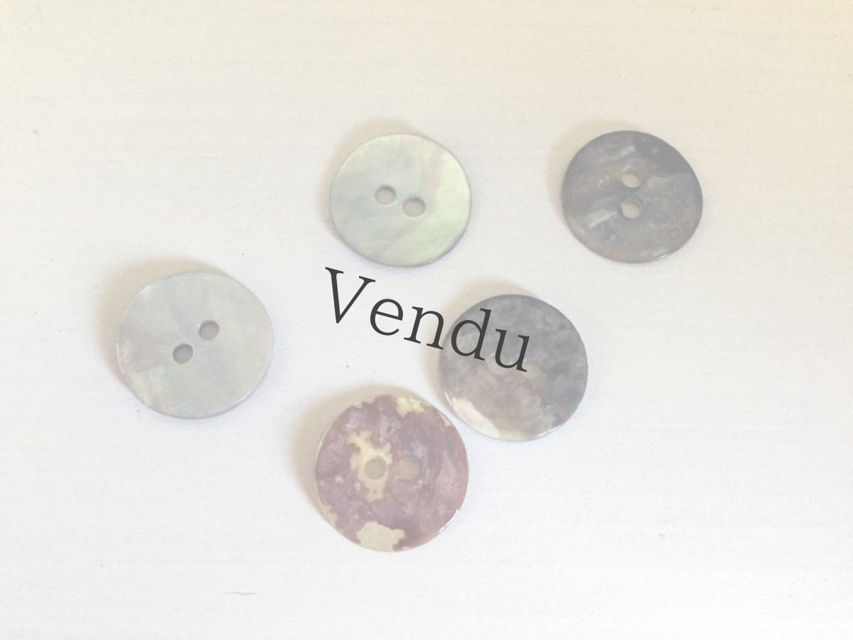 画像5: ヴィンテージ　真珠貝ボタン 15ｍｍ　５個セット (5)