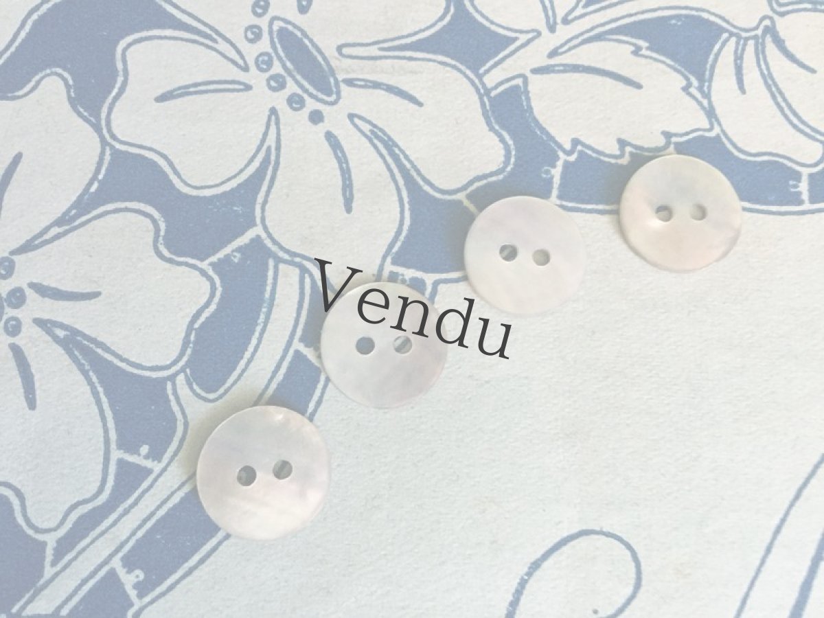 画像4: フランスヴィンテージ　真珠貝ボタン 12mm 4個セット (4)