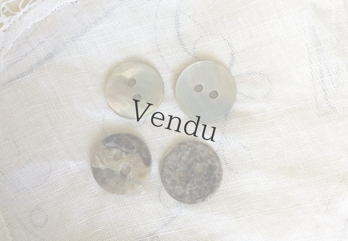画像6: フランスヴィンテージ　真珠貝ボタン 12mm 4個セット (6)