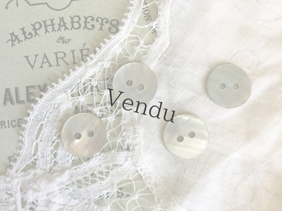 画像3: フランスヴィンテージ　真珠貝ボタン 12mm 4個セット (3)