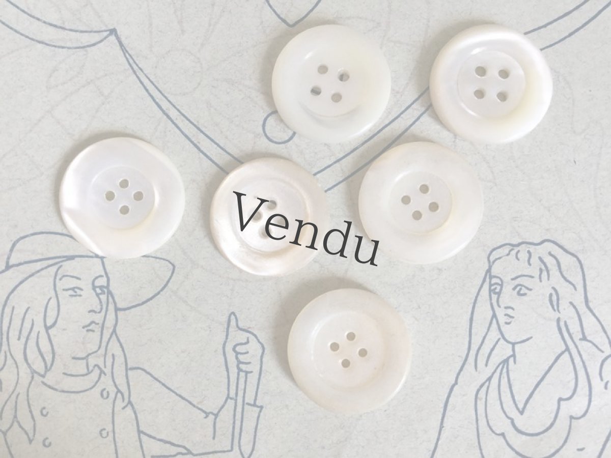 画像3: アンティーク　貝ボタン 22ｍｍ (3)