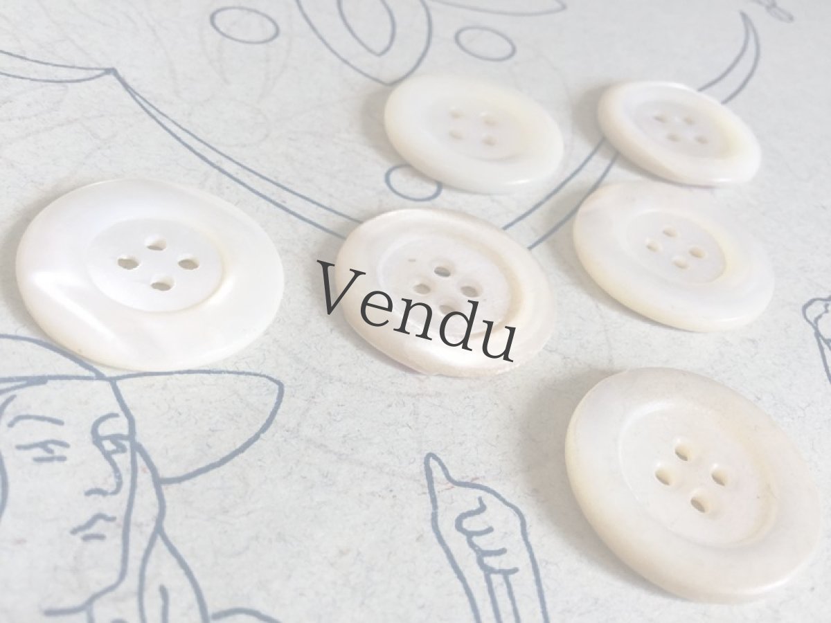 画像4: アンティーク　貝ボタン 22ｍｍ (4)