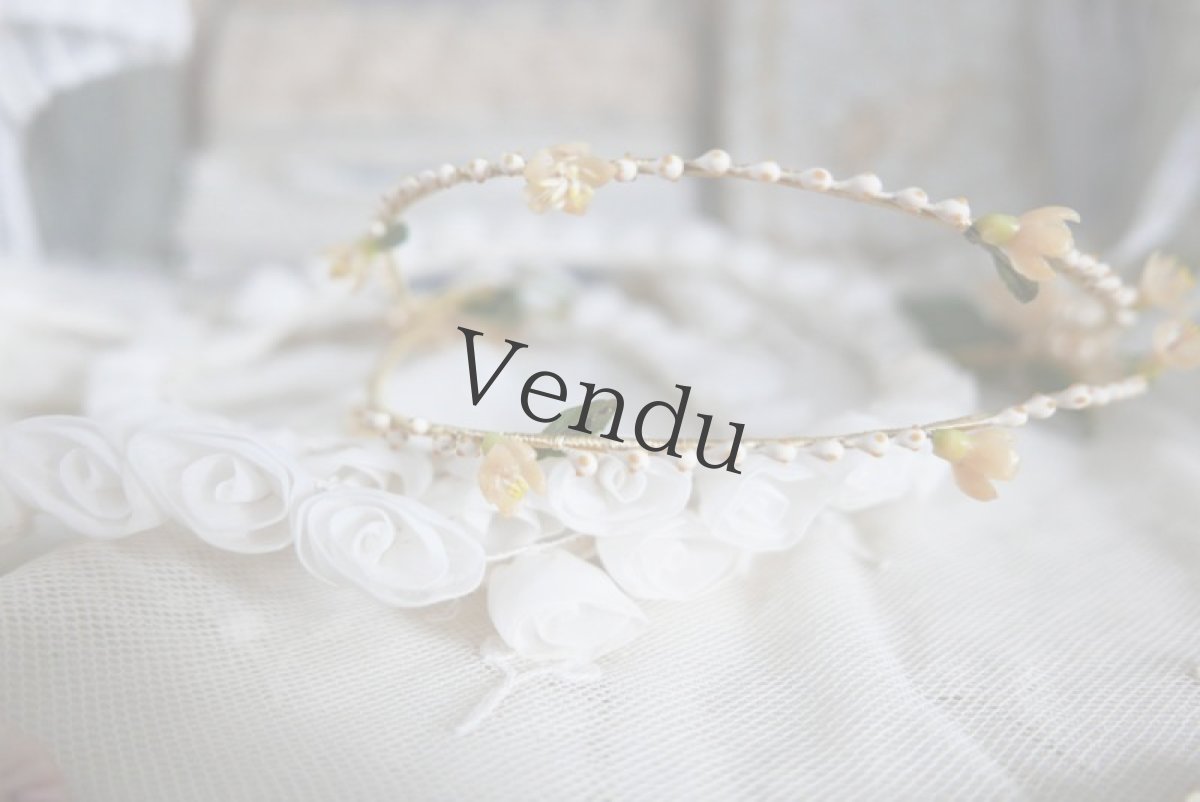 画像6: フランスアンティーク　マリアージュ バラのワックスフラワーティアラ (6)