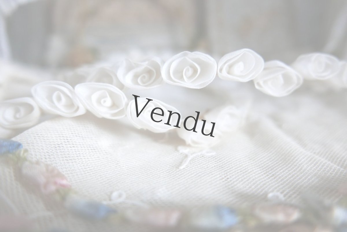 画像2: フランスアンティーク　ミニバラの布花ヘッドリース　ティアラ (2)