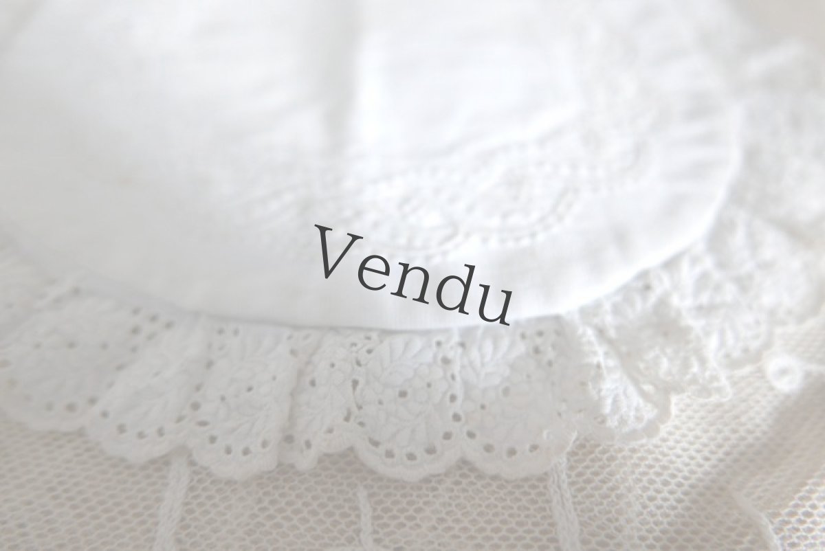 画像3: フランスアンティーク　白糸刺繍のお洒落なバボワール A (3)