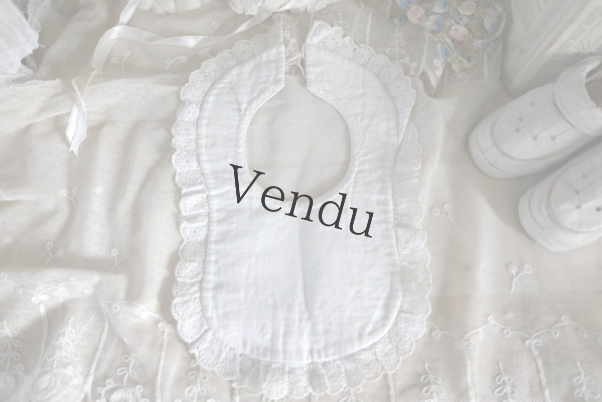 画像5: フランスアンティーク　白糸刺繍のお洒落なバボワール A (5)